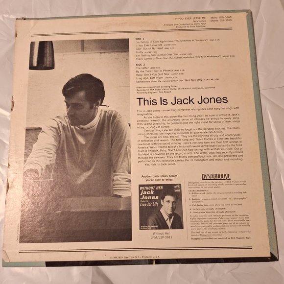 jack jones if you ever leave me lp record - Picture 2 of 4